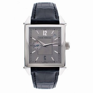 Girard Perregaux Vintage 1945 Stainless Steel Black Leather Men's Watch 25830-0-11-2142