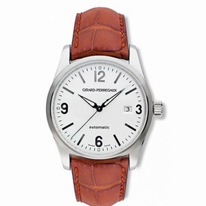 Girard Perregaux Classic Elegance Stainless Steel Brown Leather Men's Watch 49570-0-11-114