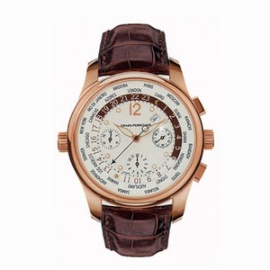 Girard Perregaux Worldwide Time Control 18kt Rose Gold Brown Crocodile Men's Watch 49800-0-52-1041D