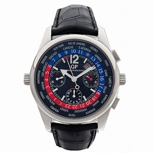 Girard Perregaux Worldwide Time Control 18kt White Gold Black Crocodile Men's Watch 49800-0-53-6146A
