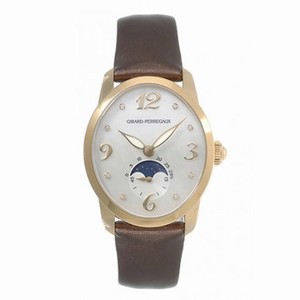Girard Perregaux Cats Eye Diamond 18kt Yellow Gold Brown Satin Ladies Watch 80490-51-761-JKBD