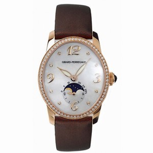 Girard Perregaux Cats Eye Diamond 18kt Yellow Gold Brown Satin Ladies Watch 80490-D51-A761-KKI