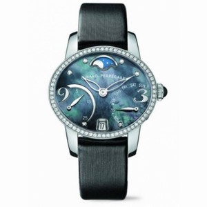 Girard Perregaux Cat's Eye Mother of Pearl Moonphase Diamond Dial 18K White Gold Ladies Watch 80485D53A661-JK6A