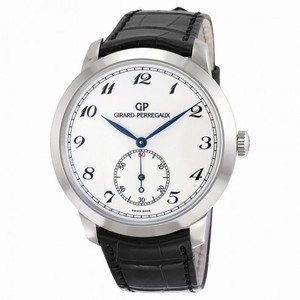 Girard Perregaux GP 1966 White Dial Black Leather Automatic Men's Watch 49534-53-711-BK6A