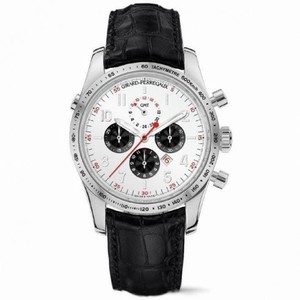 Girard Perregaux Monte Carlo White Dial Black Leather Men's Watch 49583-11-151-BA6A