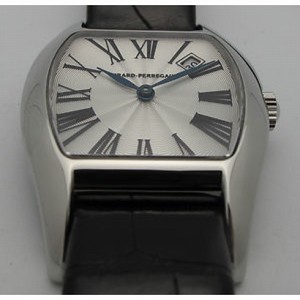 Girard Perregaux Richeville Silver Dial Steel Black Leather Ladies Watch 26550-0-11-143