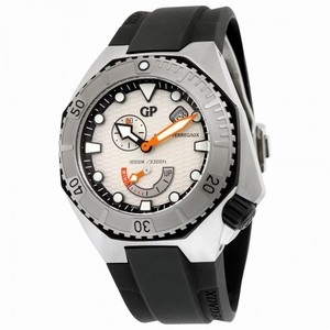 Girard Perregaux Sea Hawk Silver Dial Black Rubber Automatic Men's Watch 49960-11-131-FK6A