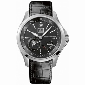 Girard Perregaux Traveller Black Dial Black Crocodile Leather Men's Watch 49650-11-631-BB6A