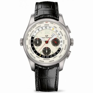 Girard Perregaux Worldtime Silver Dial Chronograph Men's Watch 49805-11-153-BA6A
