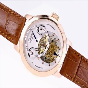 Glashutte Pano Edition Panomaticchrono XL 95-01-31-24-05 Brown Cow Leather Strap Midsize Round Watch