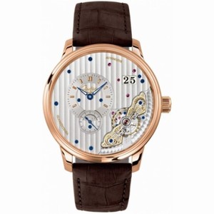 Glashutte PanoMaticinverse Automatic Silver Dial Brown Alligator Leather Men's Watch 1-91-02-01-05-30