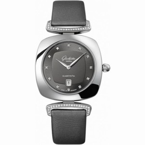 Glashutte Pavonina Gray Dial Satin Diamond Ladies Watch 1-03-01-06-12-02