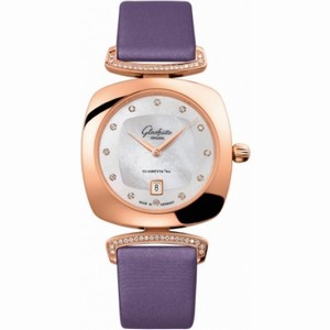 Glashutte Povonina Mother of Pearl Dial 18K Rose Gold Diamond Ladies Watch 1-03-01-08-05-02