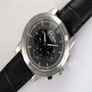 Glashutte Senator Chronograph 39-31-45-42-04 Black Dial Manual Winding 40mm Watch