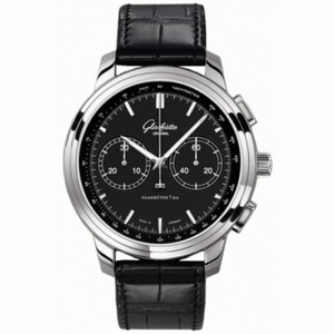 Glashutte Senator Chronograph XL Auto Black Dial Black Alligator Leather Men's Watch 39-34-20-42-04