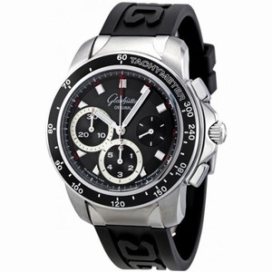 Glashutte Sport Evolution Chronograph Black Dial Black Rubber Men's Watch 39-31-43-03-04