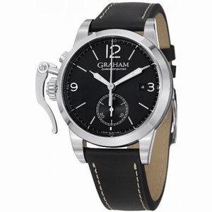 Graham Chronofighter 1695 Automatic Chronograph Black Dial Black Leather Men's Watch 2CXASB02A