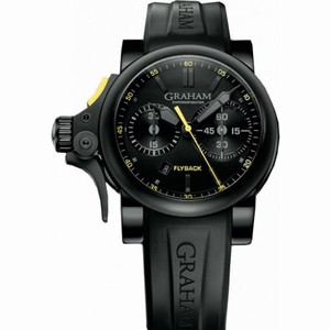Graham Chronofighter Black Dial Black Rubber Automatic Men's Watch 2TRABB11A