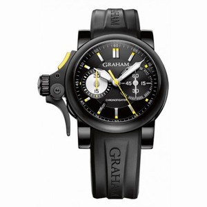 Graham Chronofighter Black Dial Black Rubber Men's Watch 2TRAB.B01A