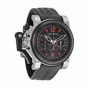 Graham Chronofighter Black Dial Stainless Steel Black Rubber Men's Watch 2OVBVB42A