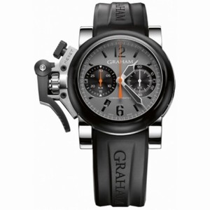 Graham Chronofighter Gray Dial Black Rubber Men's Watch 2OVBV.BS08A