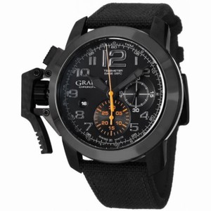 Graham Chronofighter Oversize Automatic Chronograph Black Dial Black Techno Fabric Men's Watch 2CCAUB01A