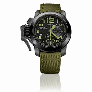 Graham Chronofighter Oversize Automatic Chronograph Black Dial Green Techno Fabric Men's Watch 2CCAUG01A