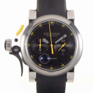 Graham Chronofighter Trigger Black Dial Black Rubber Men's Watch 2TRAS