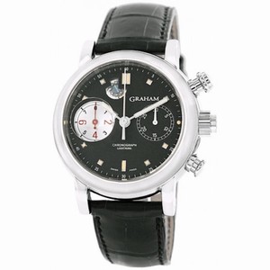 Graham Foudroyante Automatic Black Dial  Black Leather Men's Watch 2LIASB04AC01B