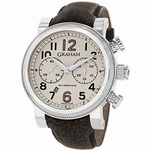 Graham Silverstone Vintage 30 Chronograph Beige Dial Brown Leather Men's Watch 2BLFSW06A
