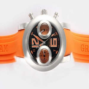 Graham Swordfish Big 12-6 Steel 2SWAS.B17A.K32B Round Black Dial Orange Rubber Strap Watch