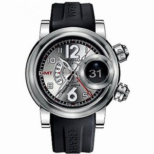 Graham Swordfish Grillo Silver Dial Black Rubber Men's Watch 2SWASGMT.S01A.K06B