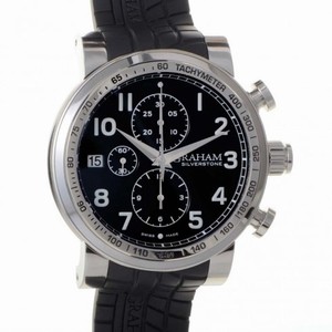 Graham Vintage Silverstone Black Dial Black Rubber Men's Watch 2BLES.B35A.A23F