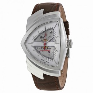 Hamilton American Classics Ventura Automatic Silver Dial Brown Leather Unisex Watch H24515551