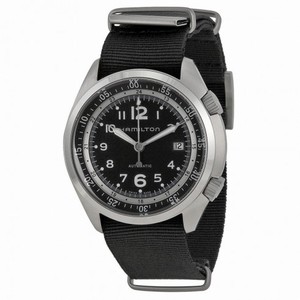 Hamilton Khaki Pilot Pioneer Automatic Black Dial Black Fabric Men's Watch H76455733