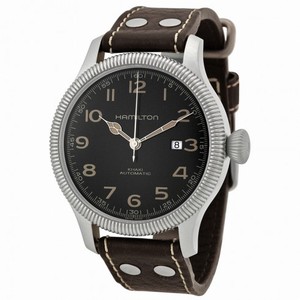 Hamilton Khaki Pioneer Black Dial Leather Strap Men's Watch H60515533