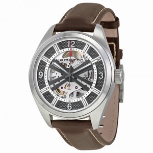 Hamilton Khaki Skeleton Dial Automatic Brown Leather Men's Watch H72515585