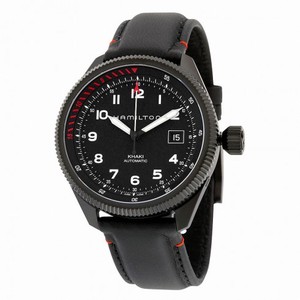 Hamilton Khaki Takeoff Air Zermatt Automatic Black Dial Black Leather Men's Watch H76695733