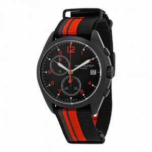 Hamilton Pilot Pioneer Chronograph Black Dial Black Nato Men's Watch H76582933
