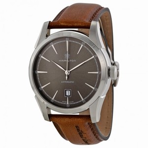 Hamilton Spirit of Liberty Automatic Grey Dial Brown Leather Men's Watch H42415591