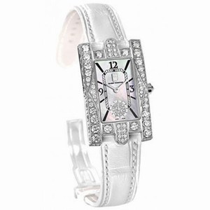 Harry Winston Avenue C Aurora Mother of Pearl Dial 18kt White Gold Diamond White Alligator Ladies Watch AVEQHM21WW231