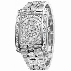 Harry Winston Avenue C Diamond Pave Dial 18kt White Gold Baguette Diamond Men's Watch AVCQHM35WW001
