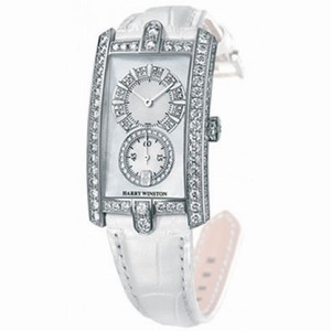 Harry Winston Avenue C Mother of Pearl Dial 18kt White Gold Diamond Alligator Leather Unisex Watch AVCQHM26WW069