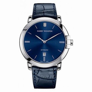 Harry Winston Midnight Blue Dial Blue Leather Automatic Men's Watch MIDAHD42WW002