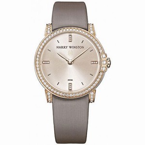 Harry Winston Midnight Champagne Sunray Dial 18kt Rose Gold Diamond Ladies Watch MIDQHM32RR002