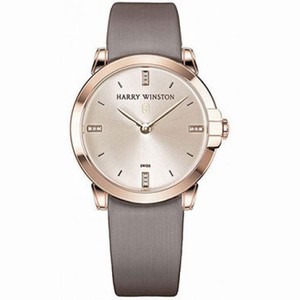 Harry Winston Midnight Champagne Sunray Diamond Dial 18kt Rose Gold Satin Ladies Watch MIDQHM32RR001