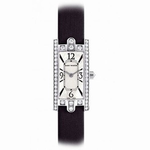 Harry Winston Mother Of Pearl Dial 18kt White Gold Diamond Black Satin Ladies Watch AVCQHM19WW018