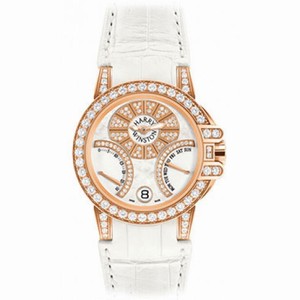 Harry Winston Ocean Biretrograde Mother of Pearl Diamond Dial White Alligator Unisex Watch OCEABI36RR003