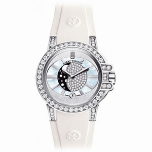 Harry Winston Ocean Moon Phase Mother of Pearl Dial 18kt White Gold Diamond Ladies Watch OCEQMP36WW003