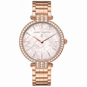 Harry Winston Premier Diamond Mother of Pearl Dial Rose Gold Ladies Watch PRNQHM36RR002
